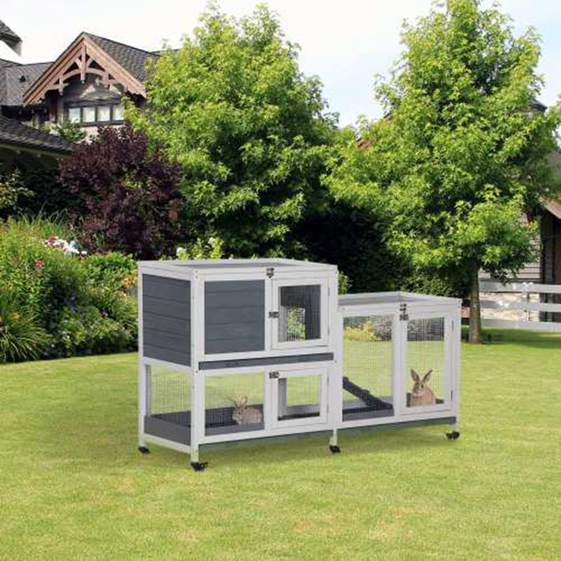 Cage à lapin en bois pour animaux de compagnie avec cage verrouillable