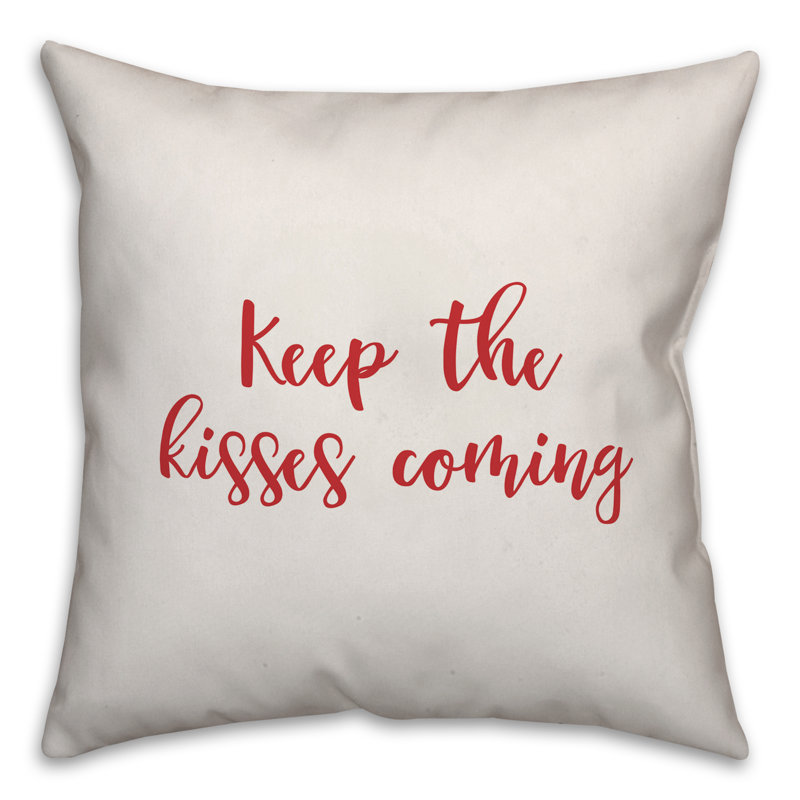  Coussin Keep The Kisses Coming, Blanc / rouge, Housse de coussin