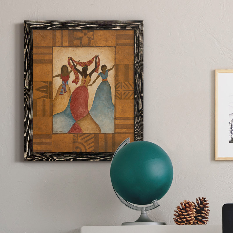Rythme - peinture sur toile encadrée, Cadre noir, H 24 po x l 18 po x P 1,5 po