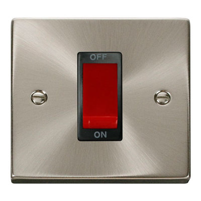 Satin / Brushed Chrome 1 Gang Size 45A Switch