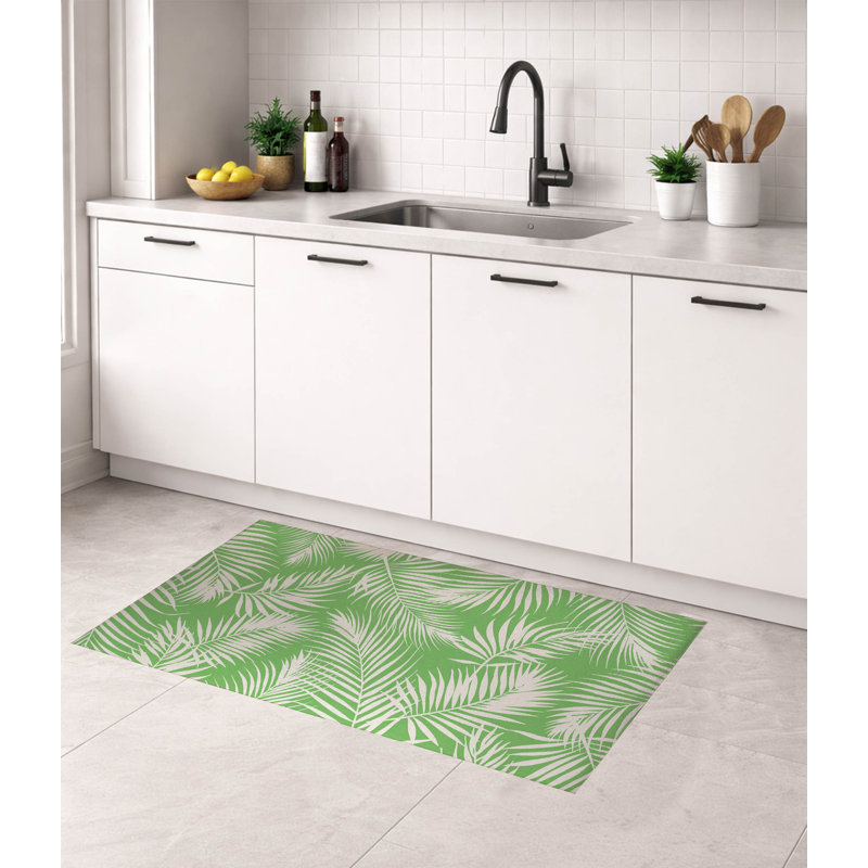 Tapis de cuisine léger Waving Palms, Rectangulaire 2 pi x 3 pi, Vert