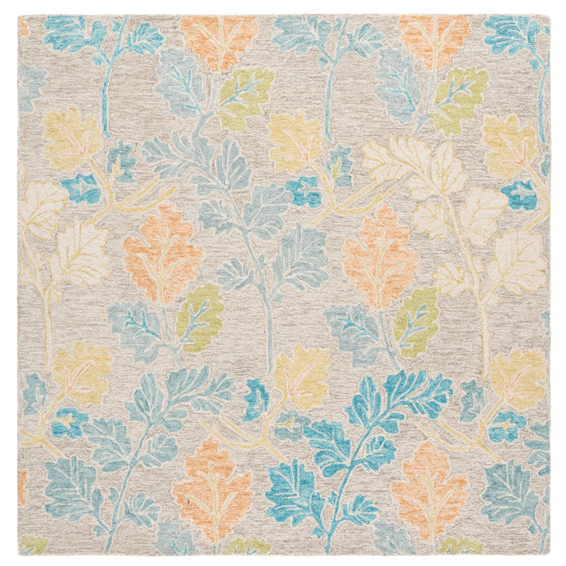 Jardin Hand Tufted Wool;Cotton Floral Indoor Rug, Square 6'
