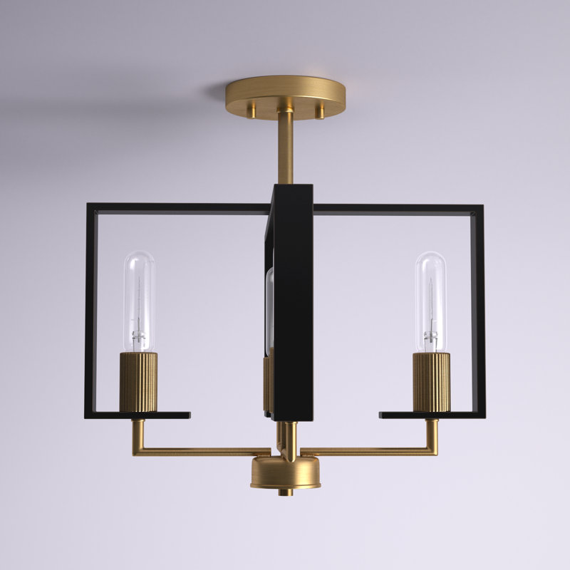 Lustre rectangulaire unique à 4 lumières Luka