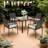 Outdoor Patio Furniture Set - 5-Piece Acacia Wood Table & Rattan Chairs, All-Weather Conversation Set-1155664384-1155664445