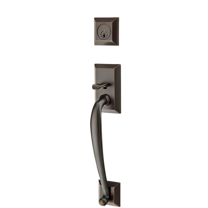 Ensemble d'entretoise modulaire Emtek Franklin, Bronze huilé, Poignée losange, Réversible