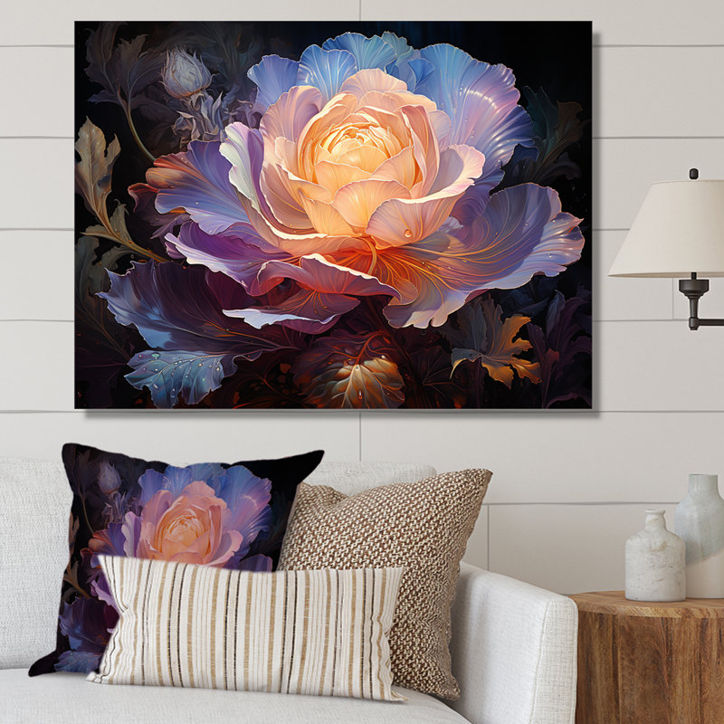 Élégance de pivoines sur toile, H 12 po x l 20 po x P 1 po, Toile tendue