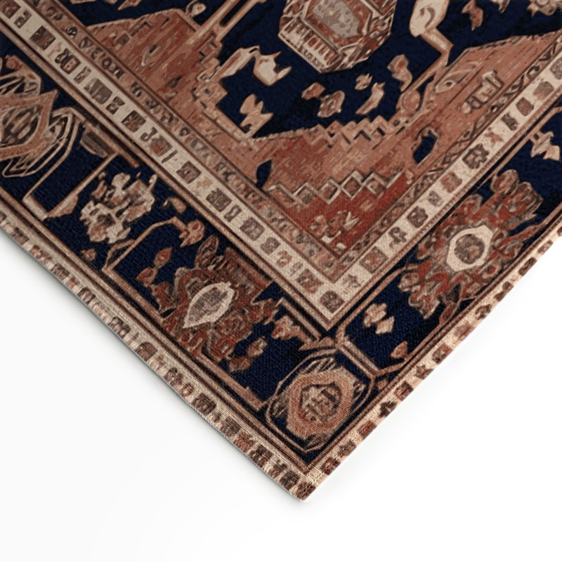 Persian Brown Indoor and Outdoor Area Rug, Rectangle 3' x 5'