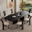 Doyka 78” Mid Century Retangular Dining Table, Black Solid Wood Kitchen Table for 8