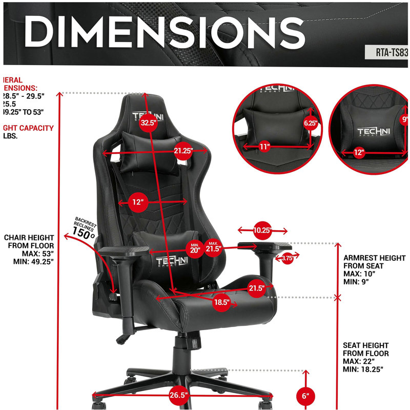 Fauteuil de jeu ergonomique Sport -83