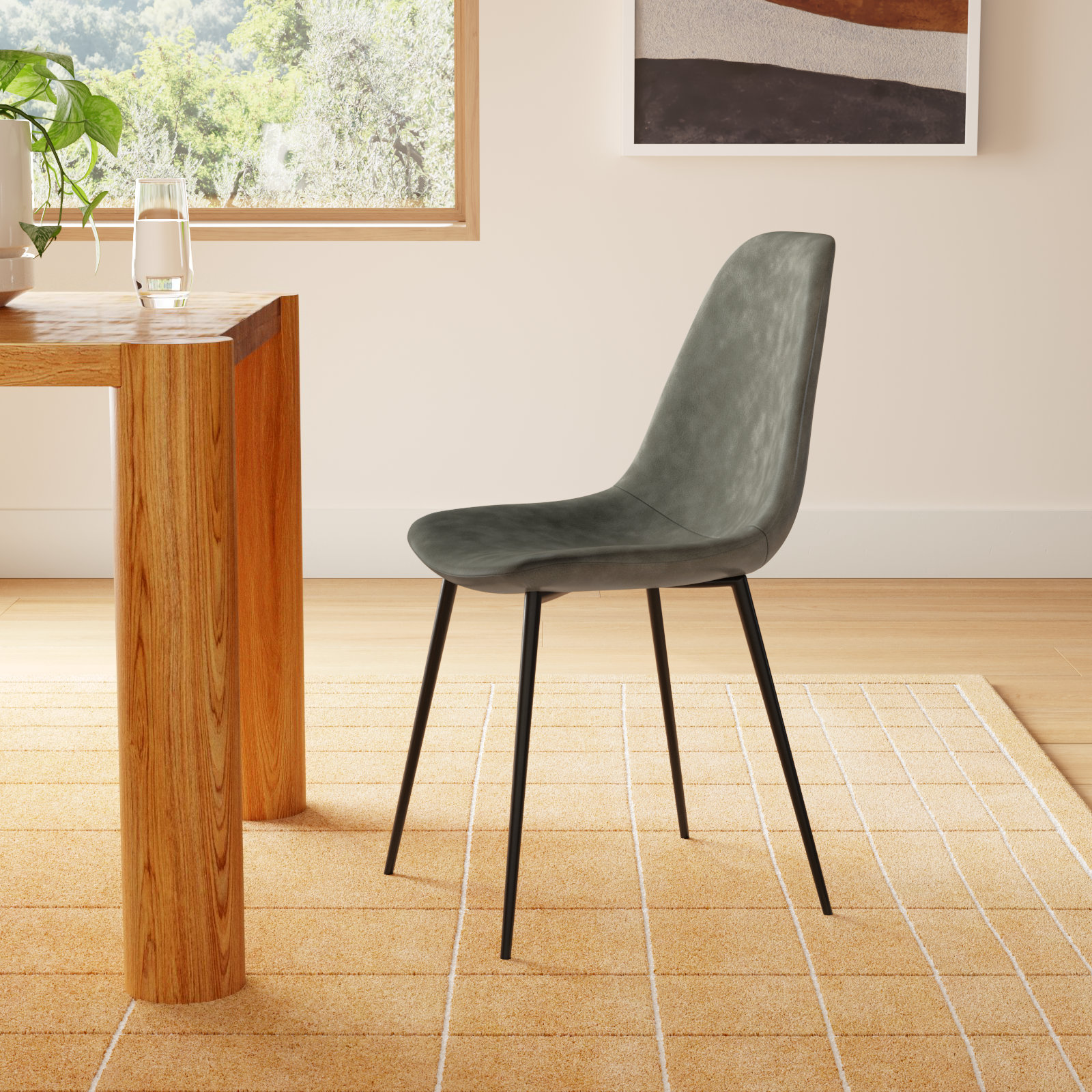 Kody Dining Chair, Slate Gray Vegan Leather