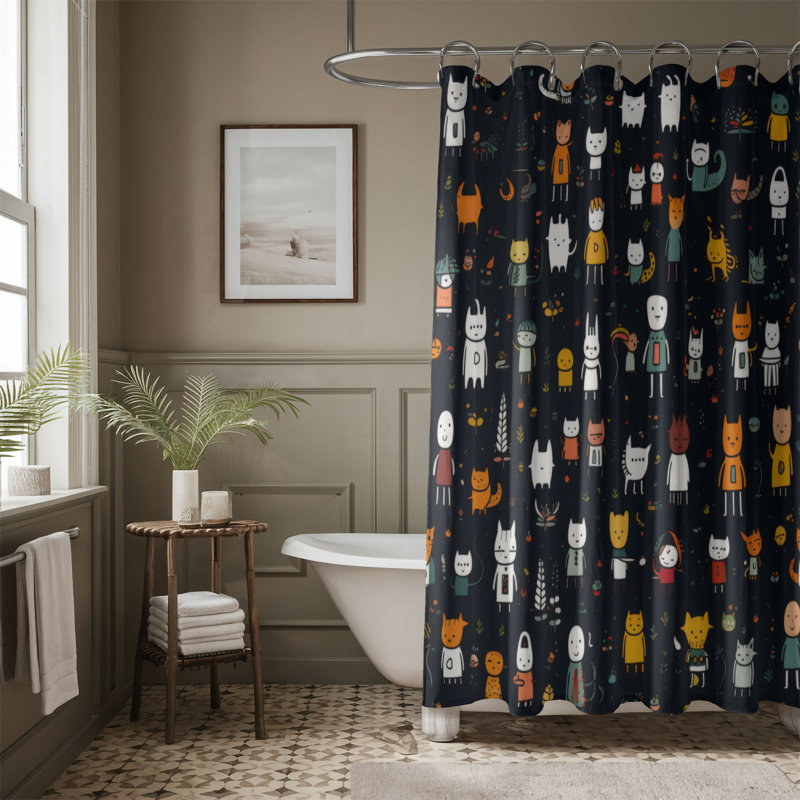 Colorful Cast - Rideau de douche Premium, H 74 po x l 71 po