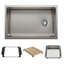 Inteos SILGRANIT 30" Single Bowl Reversible Undermount Workstation Kitchen Sink - White