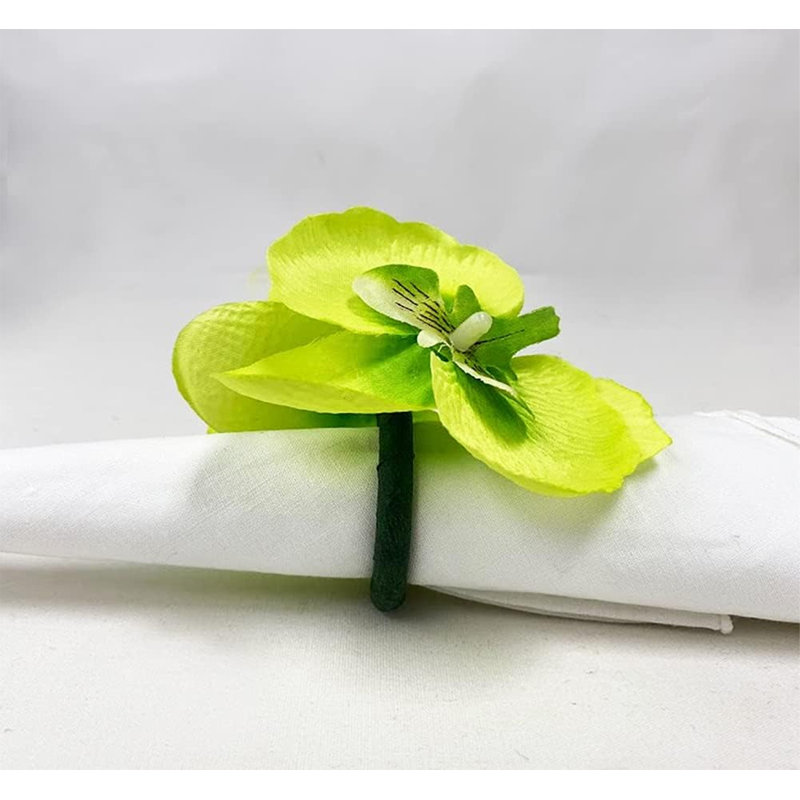 Plastique, anneau de serviette en tissu, Vert