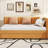Twin Size Bed With Trundle, Upholstered In Yellow Linen, Modern Design Daybed Linen And Build, No Box Spring-1249574636