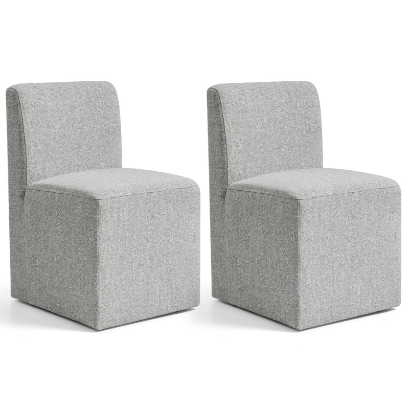 Upholstered Dining Chairs with Casters, Modern Single Sofa Chair with Slient Wheels for living room, Arrived Assembed, 6