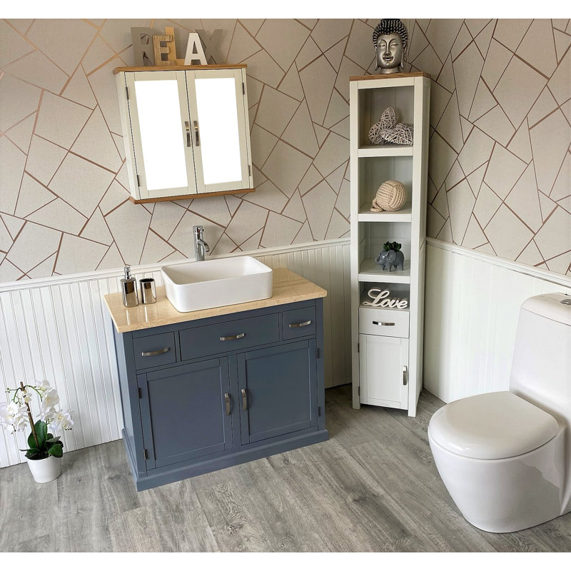 Ambellina 1000mm Single Bathroom Vanity with Vessel Ceramic Basin, Grey