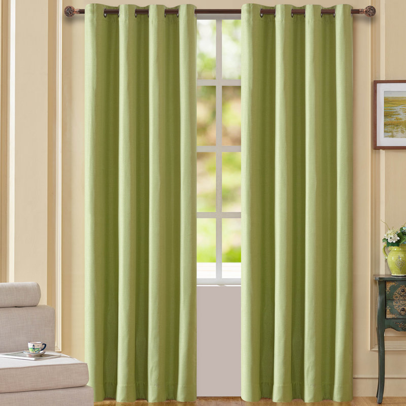Solway Room Darkening Curtain Single Panel, 52" W x 130" L, Leaf Green