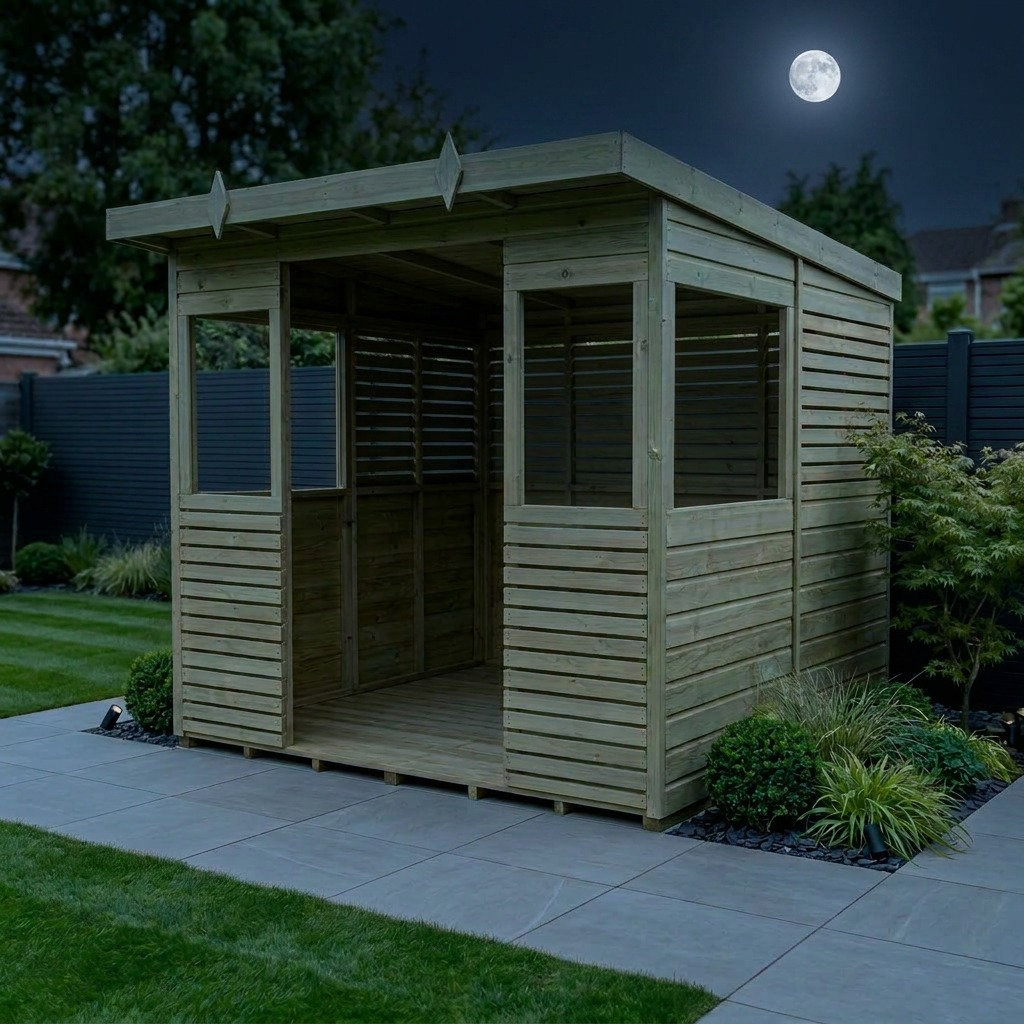 Total Sheds 8ft x 8ft Apex BBQ Shed - Stable Door Ventilated - Pressure Treated Timber - UK Manufactured