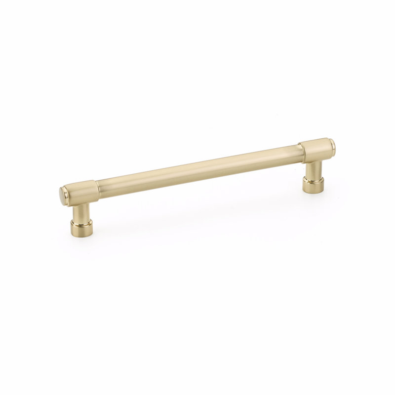 Satin Brass Modern Industrial Bar Cabinet Pull with Mounting Hardware