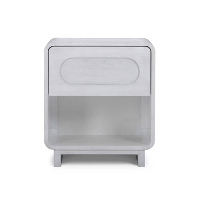 Tenley Oak Veneer and Open Shelve 1-Drawer Nightstand for Bedside Storage