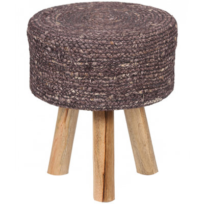 Tabouret rond rembourré en jute fabriqué à la main Kilim