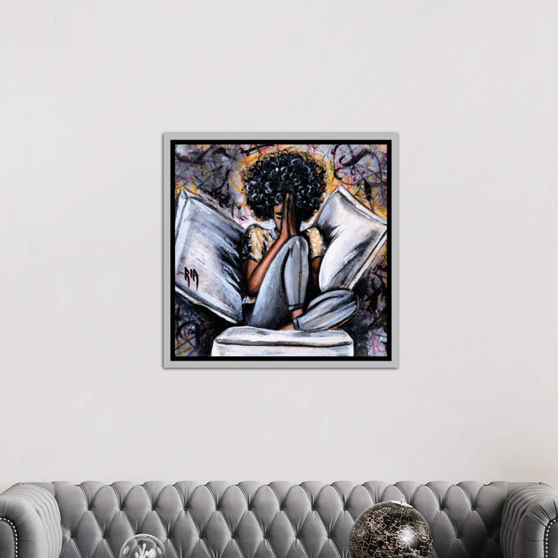 «All I Have ...» par l'artiste Ria - reproduction, H 12 po x l 12 po, Reproduction encadrée sans passe-partout, Argent argent