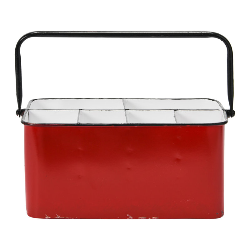 Baylie Rectangle Flatware Caddy, Red