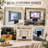 114" Wide Entertainment Center with Electric Fireplace, Large TV Stand for TVs Up to 75" with Storage Cabinets and LED Lighting-570157913