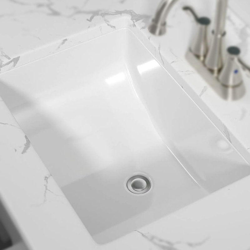 Lavabo de salle de bain en céramique Pure White