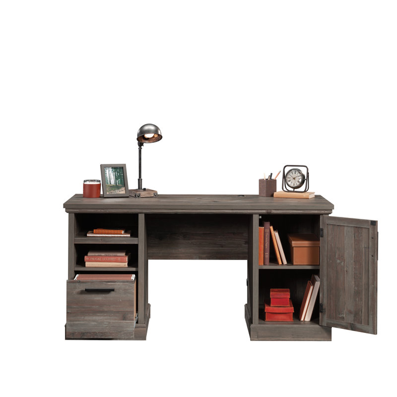 Aspen Post Computer Desk, Pebble Pine