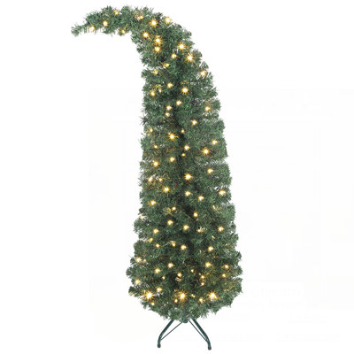 Sapin de Noël courbé 5 pi avec 300 DEL et base en métal