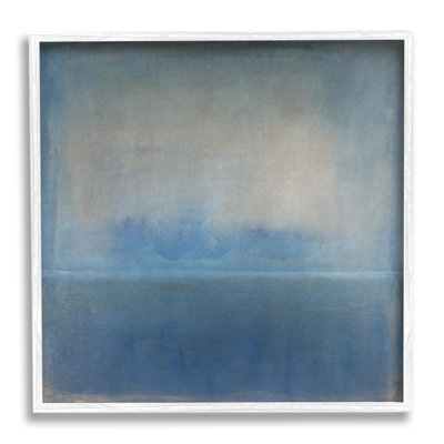 «Obscure Abstract Landscape Blue Weathered Design» par Tim Ottoole - peinture sur toile à cadre flottant