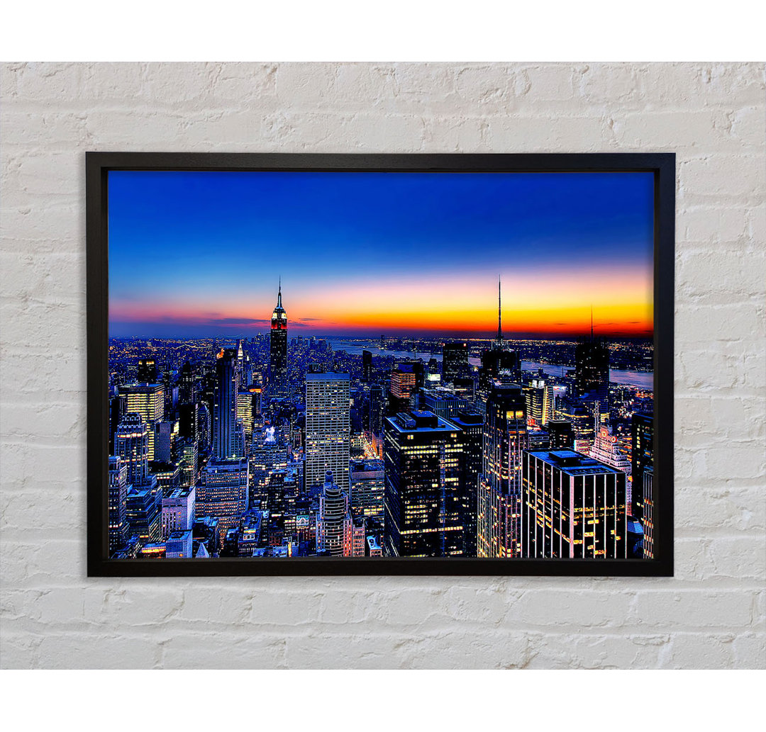 New York City Golden Horizon - Einzelner Bilderrahmen Kunstdrucke auf Leinwand