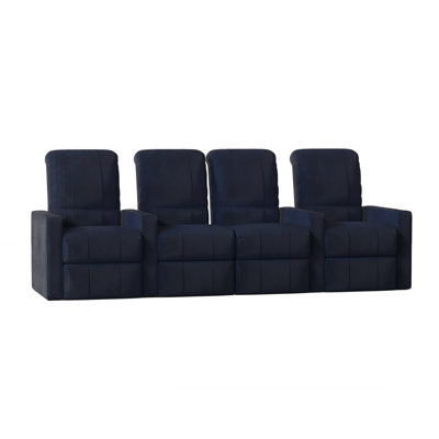 Upholstered Home Theater Seat with Cup Holder