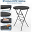 Table basse pliante de 81 cm (32 po), table haute ronde en PEHD avec structure métallique-136933593