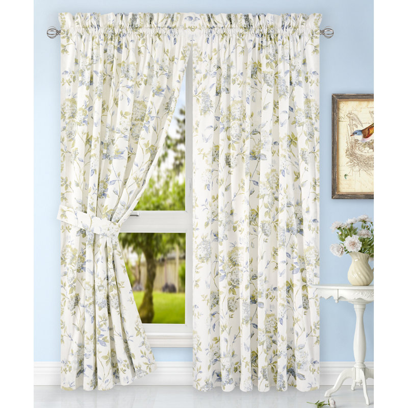 Panneau de rideau semi-diaphane avec passe-tringle Erie, Porcelaine, L 41 po x L 84 po