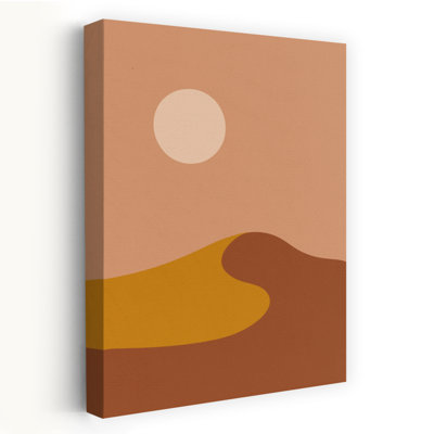 «Warm Desert Sun», impression de paysage abstrait de montagne moderne minimaliste