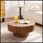 Table basse ronde en bois 30,51 pouces