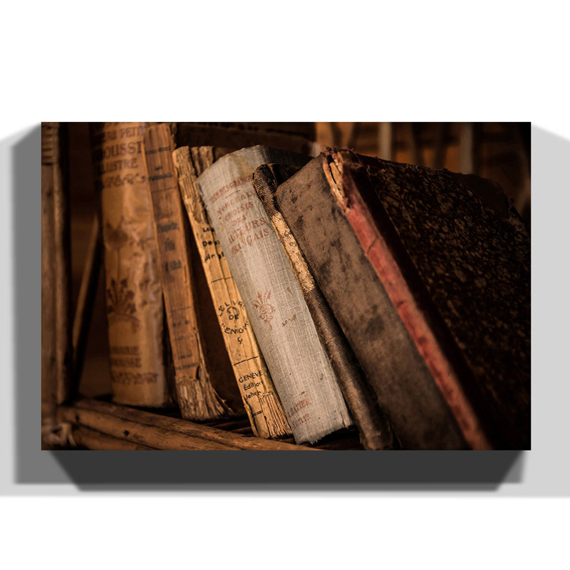 Vintage Old Books Photographic - Wrapped Canvas, 70cm H x 100cm W