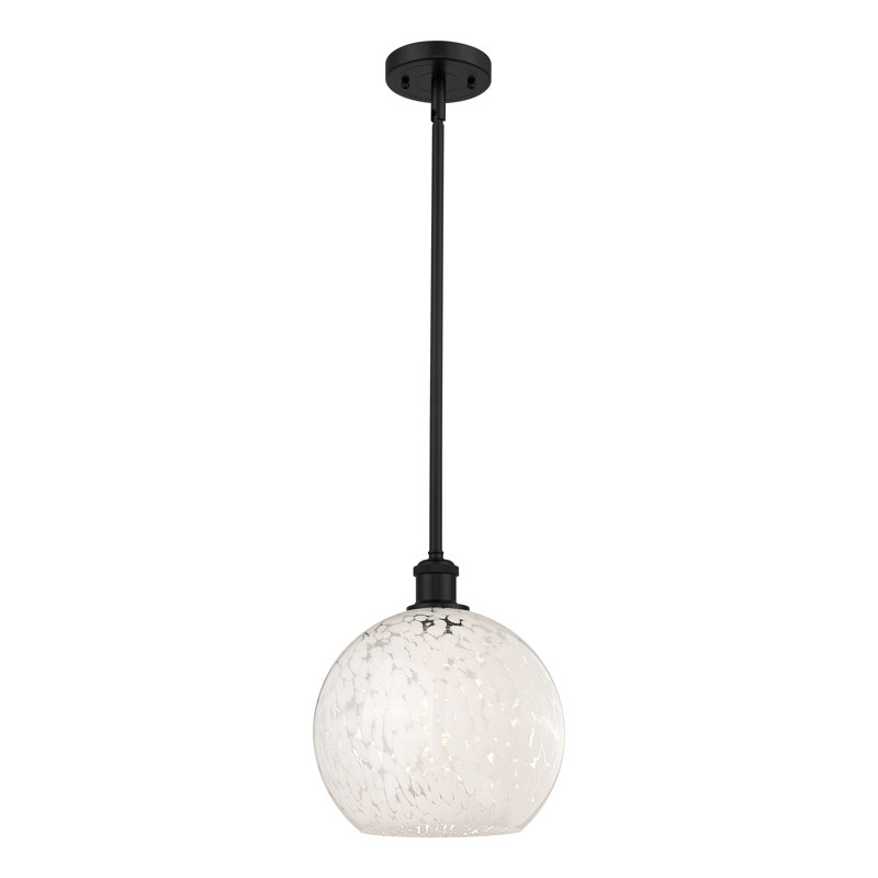 Luminaire suspendu 1 lumière Ballston Mouchette-516-G1216, H 11,75 po x l 10 po x P 10 po, Noir mat