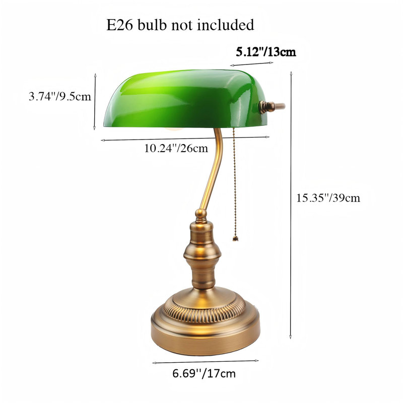 Lampe de table Kandace, Vert, Antique Brass