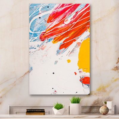 «Blue Yellow and Red Color Splatters», reproduction d'art moderne et contemporaine sur toile