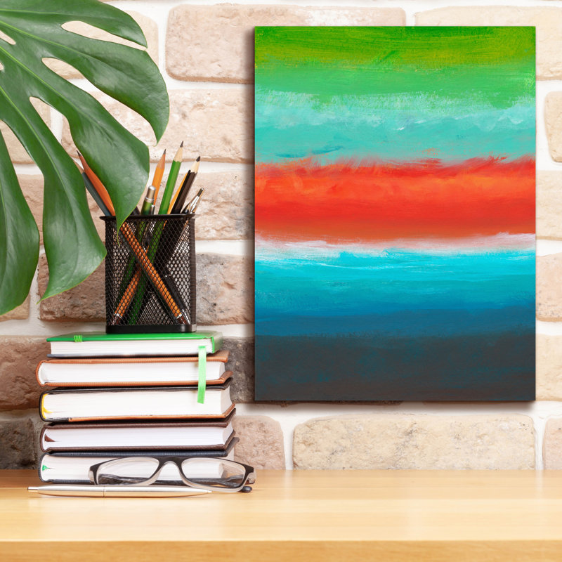 «Night Coast Three» par Jan Weiss, art mural sur toile, H 16 po x l 12 po x P 0,75 po