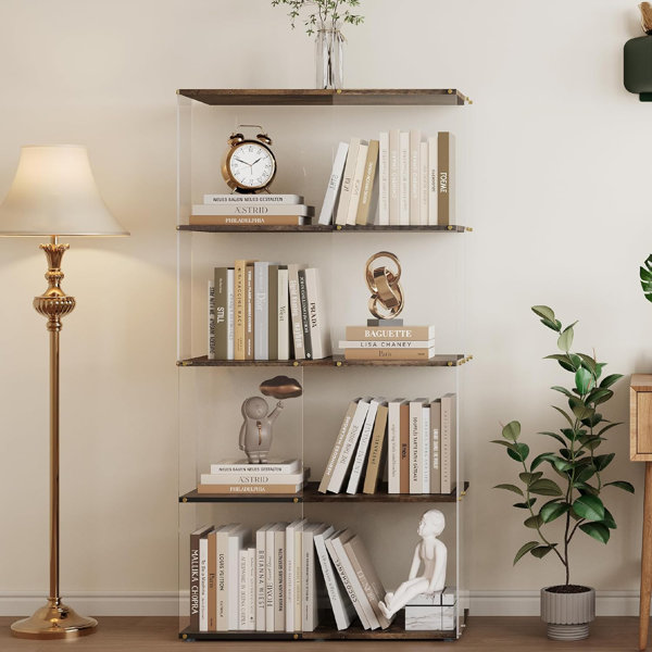 Ivy Bronx Kenjal 4 Tier Display Cabinet, Collection Book Case, Floor ...