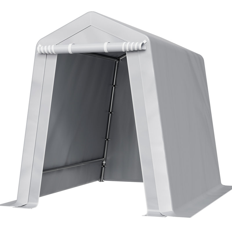 Abri de rangement portatif extérieur 6 x 8 pi imperméable avec cadre en acier galvanisé et couvercle en PE double face