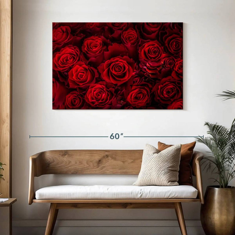 Jolies roses rouges, H 30 po x l 45 po