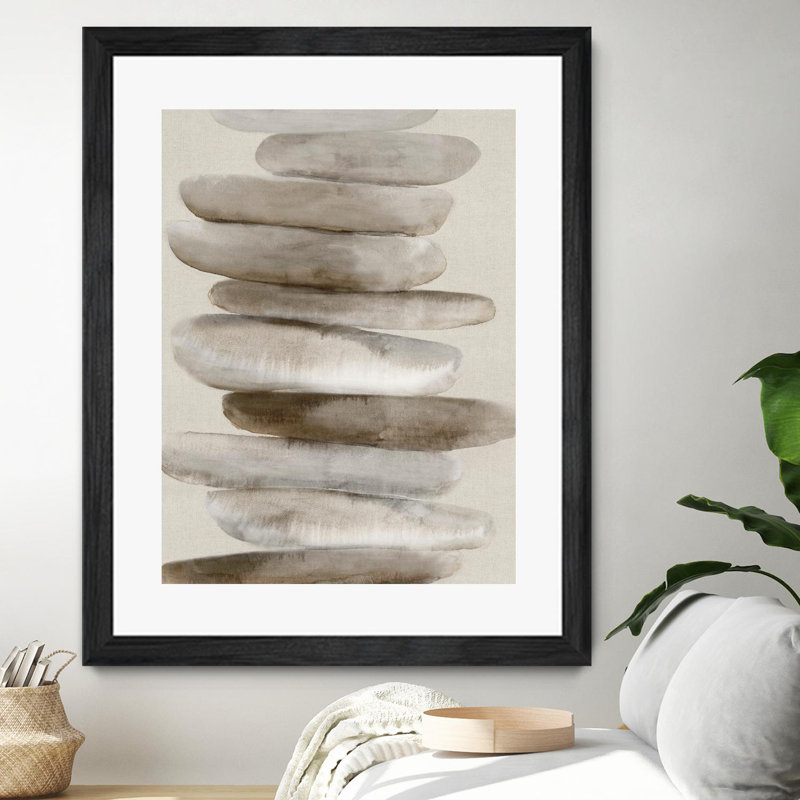 " Stacked Rocks II " by PI Studio, Black, 24" W x 32" H