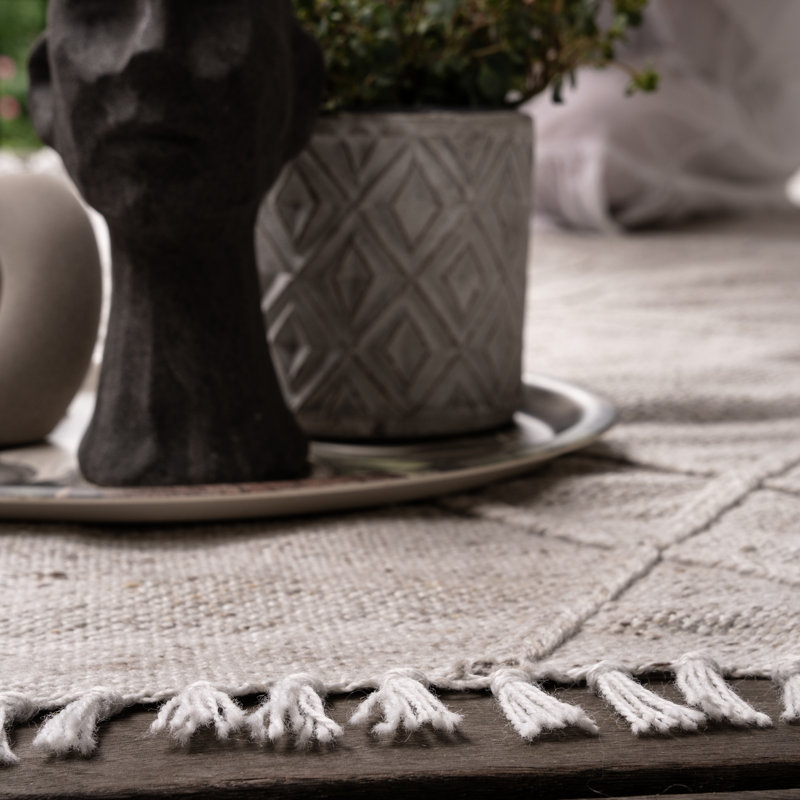 Dakar Uni Hand Woven Area Rug, Rectangle 120 x 170cm, Ivory