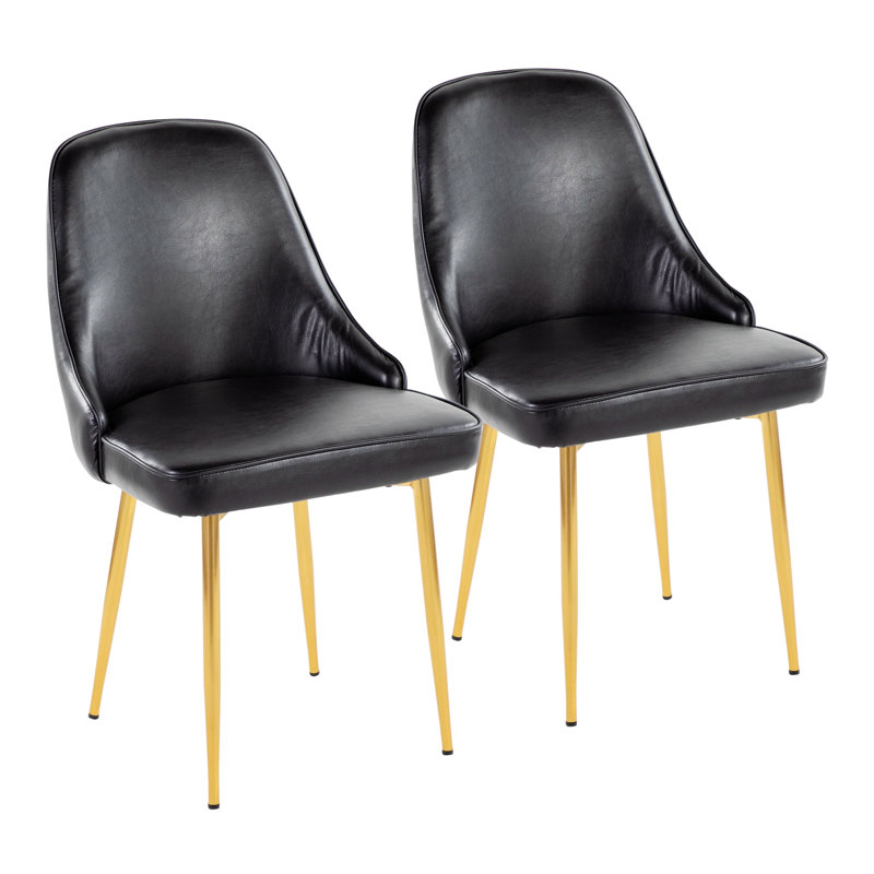 Chaise d'appoint large Seel, Polyester noir clair, Brun