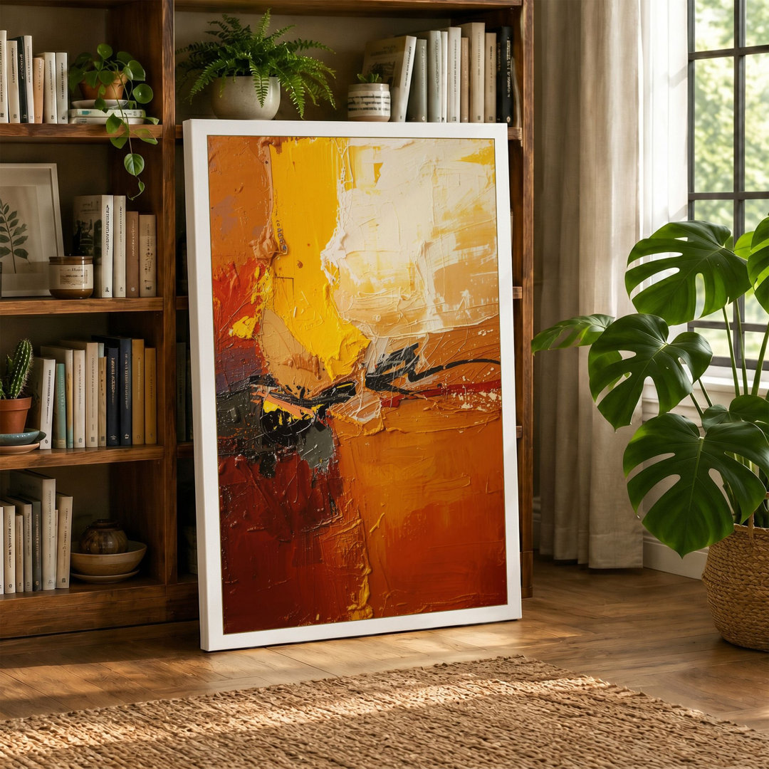 Warm Earth Abstraction Abstract - Wrapped Canvas